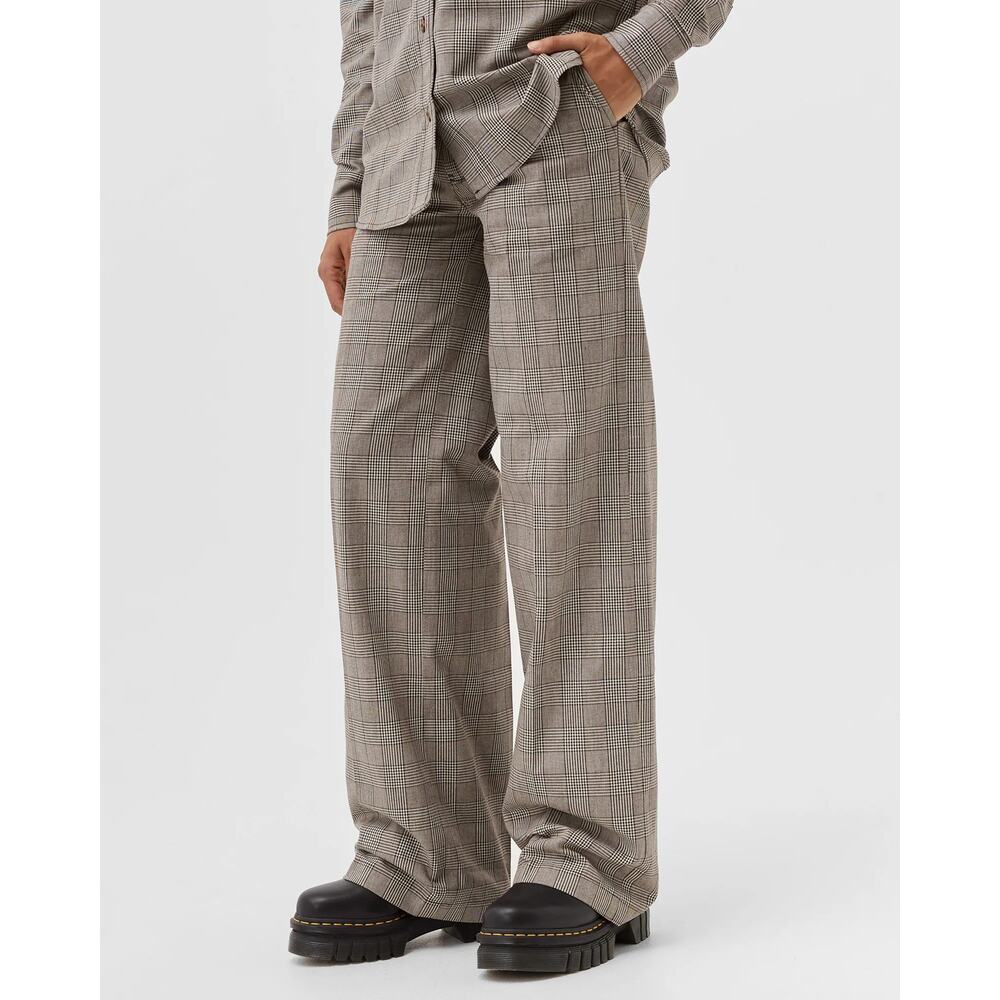Dickies Bakerhill Regular Tapered Leg Cotton Trouser Pants Brown Glen Plaid 30